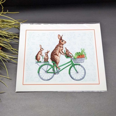 Affiche de lapins à vélo, Amelie Legault